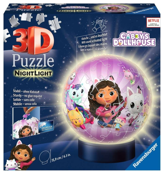 Ravensburger 3D Puzzle Gabby\'s Dollhouse Night Light 72p (10311575) in the group TOYS, KIDS & BABY PRODUCTS / Toys / Puzzles at TP E-commerce Nordic AB (C85905)