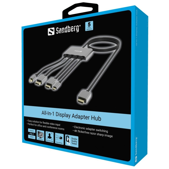 Sandberg All-In-1 Display Adapter Hub in the group COMPUTERS & PERIPHERALS / Computer accessories / USB-Hubs at TP E-commerce Nordic AB (C85950)