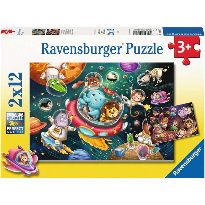 Ravensburger Puzzle Animals In Space 2x12p in the group TOYS, KIDS & BABY PRODUCTS / Toys / Puzzles at TP E-commerce Nordic AB (C86135)