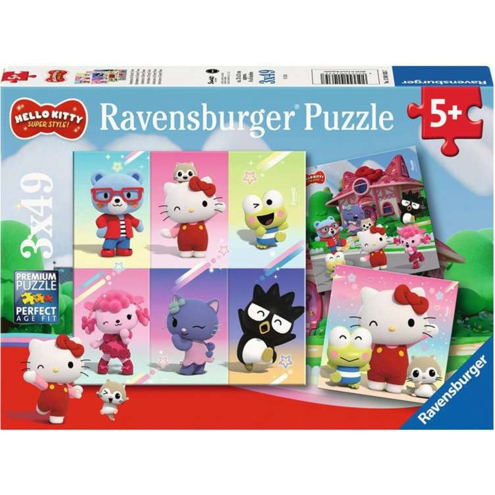 Ravensburger Puzzle Hello Kitty Super Style 3x49p in the group TOYS, KIDS & BABY PRODUCTS / Toys / Puzzles at TP E-commerce Nordic AB (C86146)