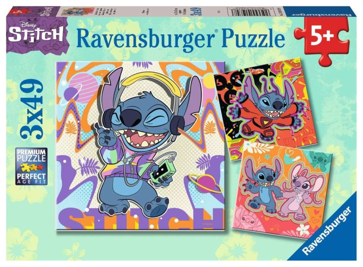 Ravensburger Puzzle Disney Stitch 3x49p in the group TOYS, KIDS & BABY PRODUCTS / Toys / Puzzles at TP E-commerce Nordic AB (C86153)