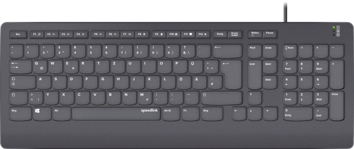 Speedlink HI-GENIC Antibacterial Keyboard, black - DE Layout in the group COMPUTERS & PERIPHERALS / Mice & Keyboards / Keyboards / Corded at TP E-commerce Nordic AB (C86246)