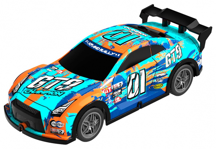 TEC-TOY Champion GT9 w/light R/C 1:22, 27MHz - Blue/Orange (471251) in the group TOYS, KIDS & BABY PRODUCTS / Radio controlled / RC cars at TP E-commerce Nordic AB (C86317)