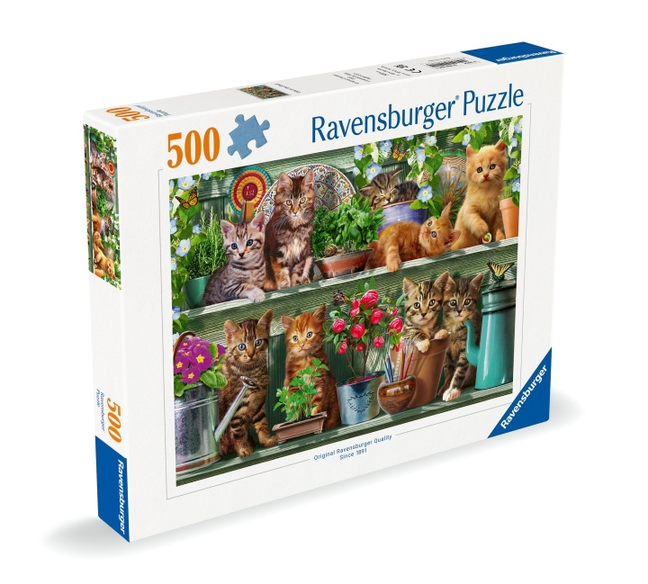 Ravensburger Puzzle Cats On The Shelf 500p (12000205) in the group TOYS, KIDS & BABY PRODUCTS / Toys / Puzzles at TP E-commerce Nordic AB (C86408)