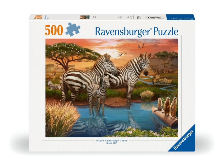 Ravensburger Puzzle Zebras In Sunset 500p (12000365) in the group TOYS, KIDS & BABY PRODUCTS / Toys / Puzzles at TP E-commerce Nordic AB (C86447)