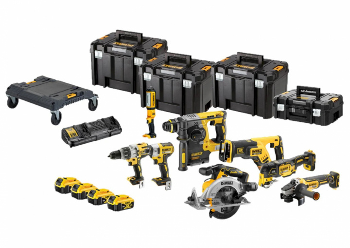 DeWALT DCK853P4T-QW 8-piece Combopack XR 18 Volt 5.0 Ah Li-Ion incl. 4 batteries in TSTAK cases in the group HOME, HOUSEHOLD & GARDEN / Tools / Drills at TP E-commerce Nordic AB (C86571)