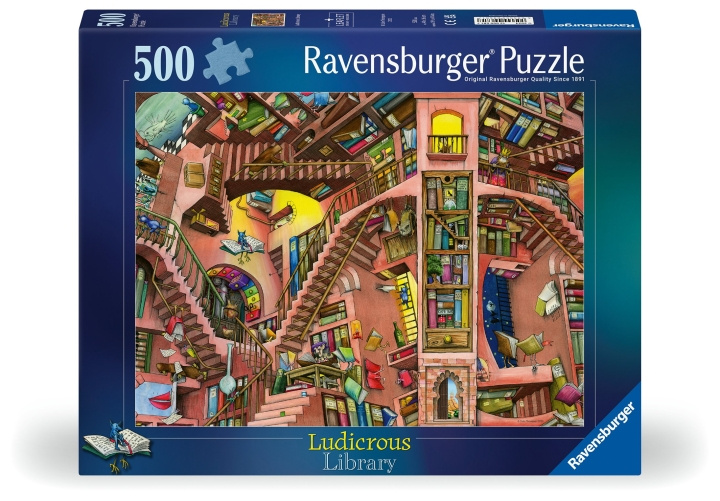 Ravensburger Puzzle Ludicrous Library 500p (12000681) in the group TOYS, KIDS & BABY PRODUCTS / Toys / Puzzles at TP E-commerce Nordic AB (C86602)