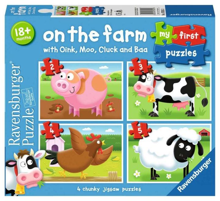 Ravensburger On The Farm My First Puzzle 2/3/4/5p in the group TOYS, KIDS & BABY PRODUCTS / Toys / Puzzles at TP E-commerce Nordic AB (C86743)