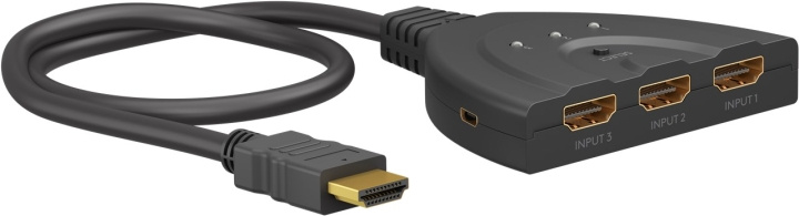 Goobay Manuell HDMI™-omkopplare 3 till 1 (4K @ 60 Hz) för att växla mellan 3x HDMI™-enheter som är anslutna till 1x HDMI™-skärm in the group COMPUTERS & PERIPHERALS / Computer cables / Switches at TP E-commerce Nordic AB (C86863)