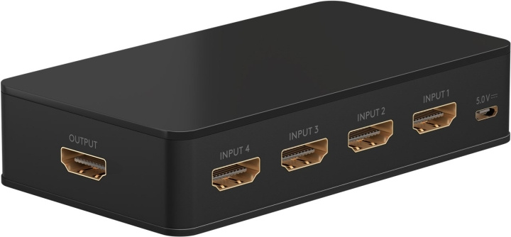 Goobay Manuell HDMI™-omkopplare 4 till 1 (4K @ 60 Hz) för att växla mellan 4x HDMI™-enheter som är anslutna till 1x HDMI™-skärm in the group COMPUTERS & PERIPHERALS / Computer cables / Switches at TP E-commerce Nordic AB (C86864)