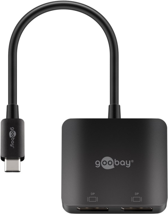 Goobay USB-C™-adapter till 2x DisplayPort™ utökar en USB-C™-port med två DisplayPort™-portar in the group COMPUTERS & PERIPHERALS / Computer cables / DisplayPort / Adapters at TP E-commerce Nordic AB (C86869)