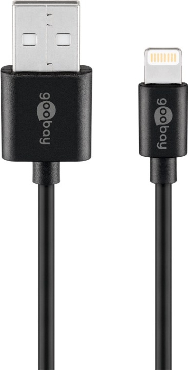 Goobay Lightning USB-kabel för laddning och synkronisering, 1 m, svart MFi-kabel för Apple iPhone/iPad in the group SMARTPHONE & TABLETS / Chargers & Cables / Cables / Cables Lightning at TP E-commerce Nordic AB (C86876)