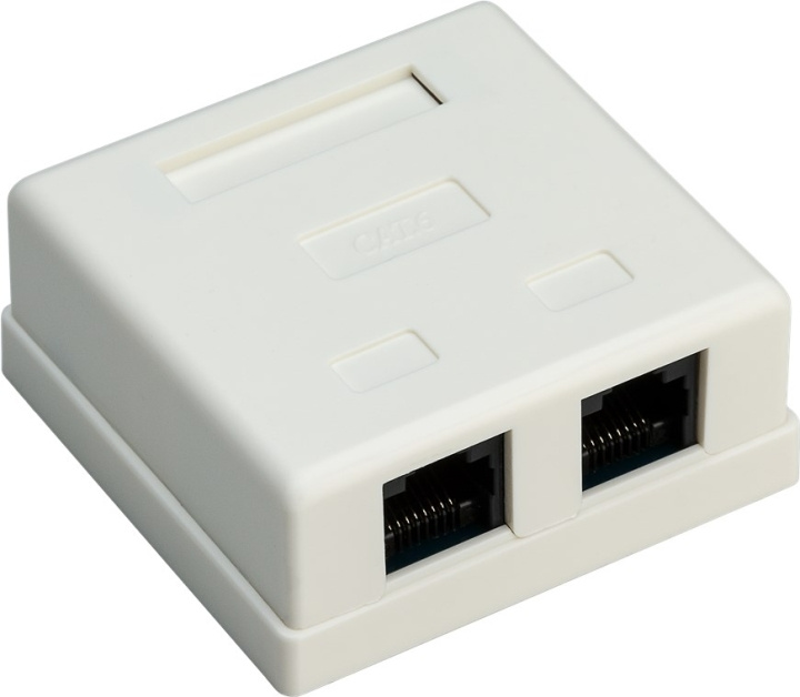 Goobay 2-port RJ45-kopplingsdosa, CAT 6, UTP, vit okapslad in the group HOME, HOUSEHOLD & GARDEN / Electricity & Lighting / Power adapters at TP E-commerce Nordic AB (C86921)