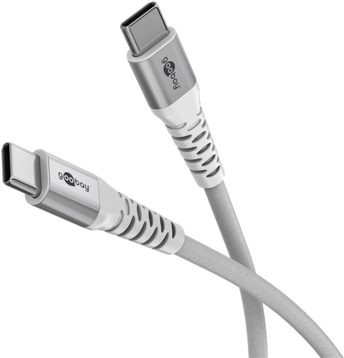 Goobay USB-C™ supersoft textilkabel med metallkontakter, 0,5 m, vit elegant och extra robust anslutningskabel för enheter med USB-C™-port in the group SMARTPHONE & TABLETS / Chargers & Cables / Cables / Cables Type C at TP E-commerce Nordic AB (C86934)