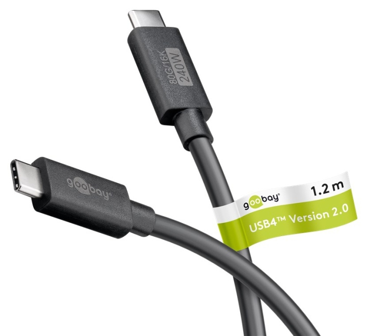 Goobay USB-C™-kabel, USB4™ version 2.0, 240 W, 80 Gbit/s, Power Delivery, 1,2 m USB-C™-kontakt > USB-C™-kontakt in the group COMPUTERS & PERIPHERALS / Computer cables / USB / USB-C at TP E-commerce Nordic AB (C86967)