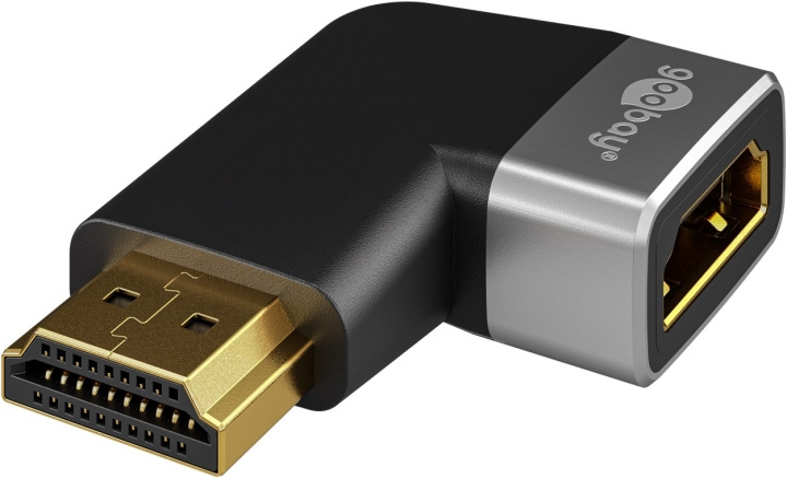 Goobay HDMI™ vinkeladapter 270° horisontal, 8K @ 60 Hz, guldpläterad HDMI™-uttag (typ A) > HDMI™ kontakt (typ A) 270 ° in the group HOME ELECTRONICS / Cables & Adapters / HDMI / Adapters at TP E-commerce Nordic AB (C86972)