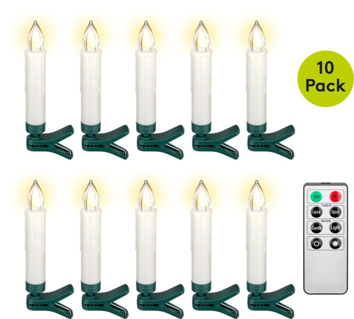 Goobay 10 sladdlösa LED-julgransljus inkl. 20x AAA (LR03) med clips, timerfunktion och fjärrkontroll, dimbar, varmvit (2500-2700 K) in the group HOME ELECTRONICS / Lighting / Christmas lights at TP E-commerce Nordic AB (C86974)