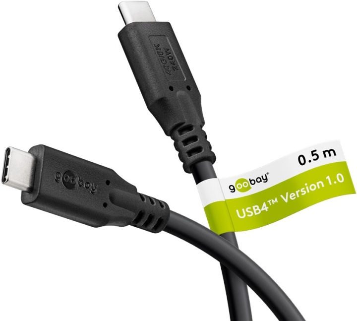 Goobay USB-C™-kabel, USB4™, 240 W, 40 Gbit/s, Power Delivery, 0,5 m USB-C™-kontakt > USB-C™-kontakt in the group COMPUTERS & PERIPHERALS / Computer cables / USB / USB-C at TP E-commerce Nordic AB (C86988)