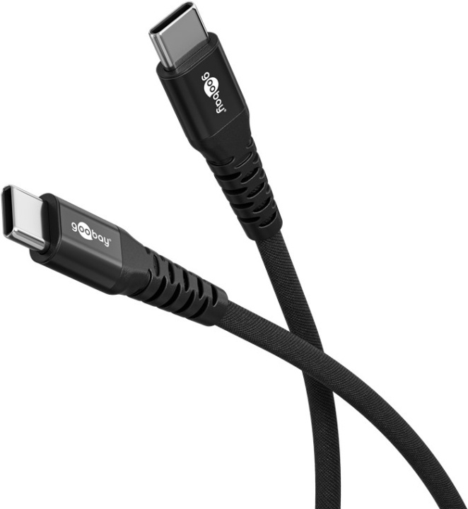 Goobay USB-C™ supersoft textilkabel med metallkontakter, 0,5 m, svart elegant och extra robust anslutningskabel för enheter med USB-C™-port in the group COMPUTERS & PERIPHERALS / Computer cables / USB / USB-C at TP E-commerce Nordic AB (C87023)