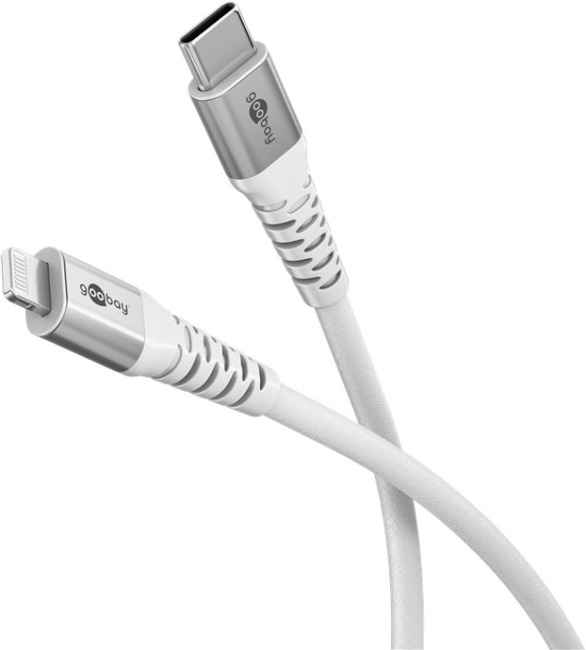 Goobay Lightning-USB-C™ supersoft textilkabel med metallkontakter, 0,5 m, vit MFi-certifierad, elegant och extra robust laddnings- och synkroniseringskabel för Apple iPhone/iPad (vit) in the group SMARTPHONE & TABLETS / Chargers & Cables / Cables / Cables Lightning at TP E-commerce Nordic AB (C87039)