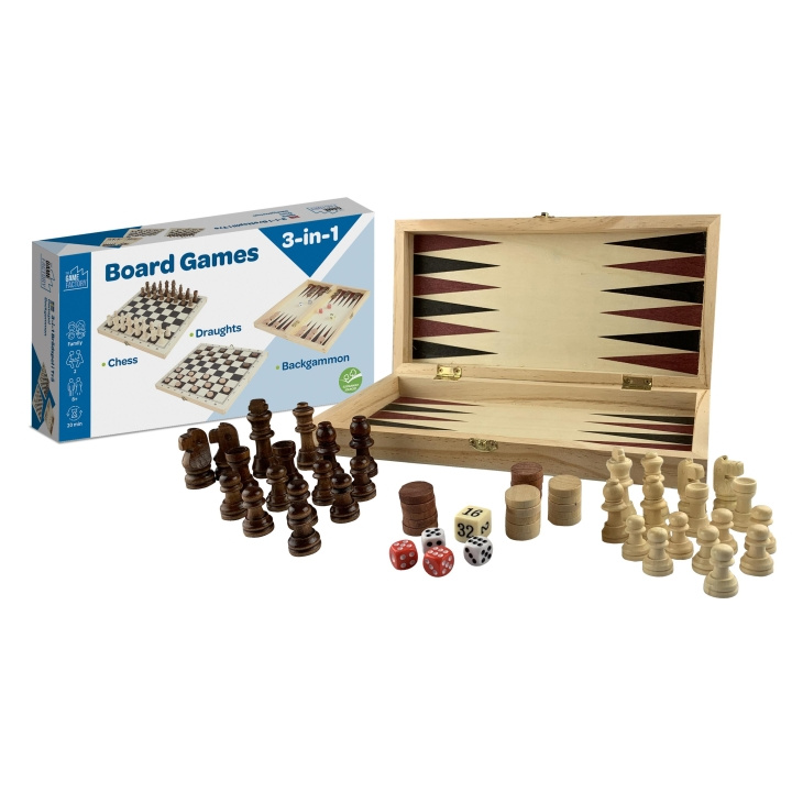 The Game Factory Wooden 3-in-1 Game (208000) in the group TOYS, KIDS & BABY PRODUCTS / Toys / Board games / Family Games at TP E-commerce Nordic AB (C87092)