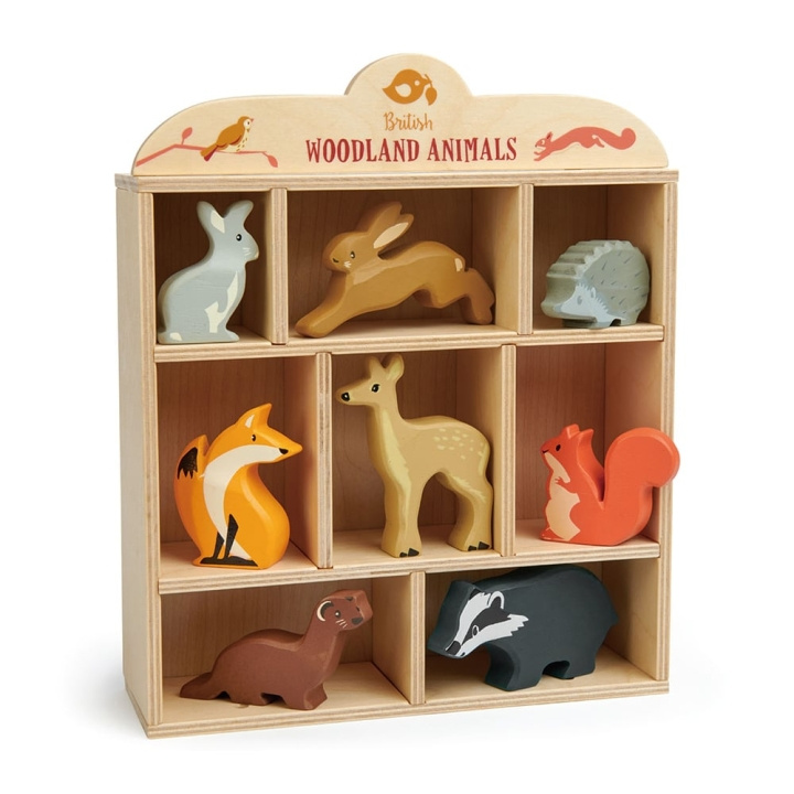 Tender Leaf Display Shelf with 8 Wooden Animals - Woodlands - (TL8470) in the group TOYS, KIDS & BABY PRODUCTS / Toys / Figures & Miniatures at TP E-commerce Nordic AB (C87273)