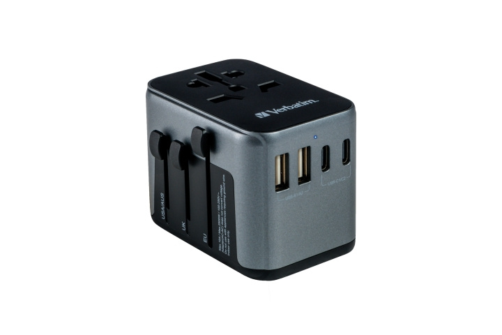 Verbatim Universal Travel Adapter UTA-03 PD30W/QC / 2xUSB / 2xType-C in the group HOME, HOUSEHOLD & GARDEN / Electricity & Lighting / Travel adapters at TP E-commerce Nordic AB (C87324)