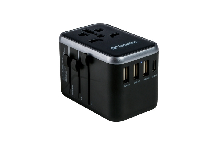 Verbatim Universal Travel Adapter UTA-04 PD61W/QC / 3xUSB / 2xType-C in the group HOME, HOUSEHOLD & GARDEN / Electricity & Lighting / Travel adapters at TP E-commerce Nordic AB (C87325)