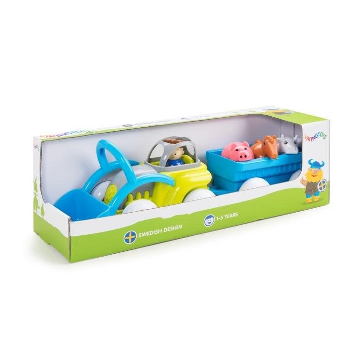 Viking Toys Tractor W/trailer, Man & 3 Animals (130038) in the group TOYS, KIDS & BABY PRODUCTS / Toys / Toy cars at TP E-commerce Nordic AB (C87328)