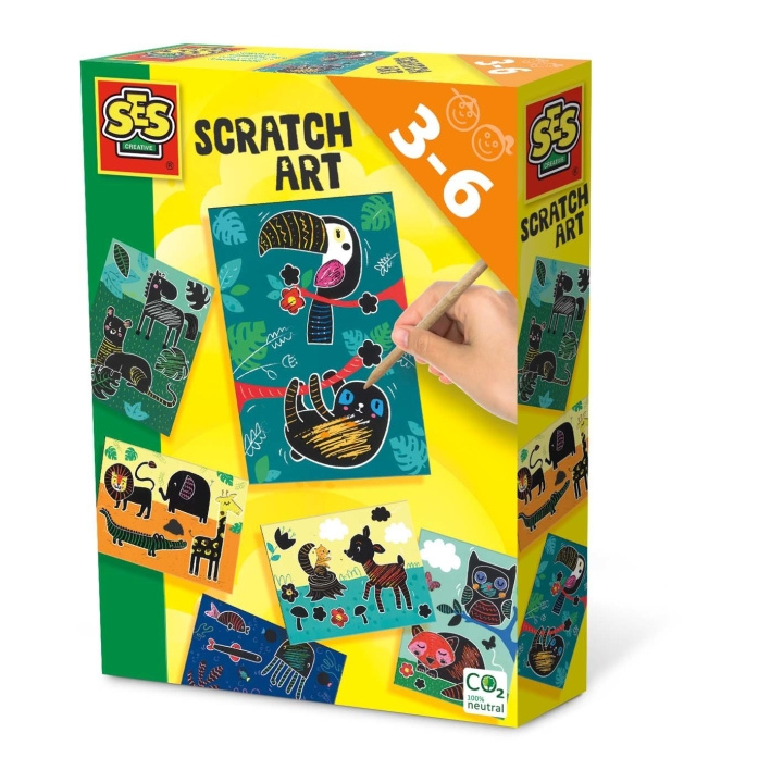 SES Creative Scratch art animals - (S14622) in the group TOYS, KIDS & BABY PRODUCTS / Toys / Draw & Count at TP E-commerce Nordic AB (C87715)