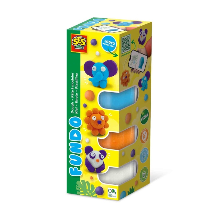 SES Creative Dough - FunDo Wild animals 3x90gr-1x40gr - (S00813) in the group TOYS, KIDS & BABY PRODUCTS / Toys / Experiment & DIY at TP E-commerce Nordic AB (C87917)