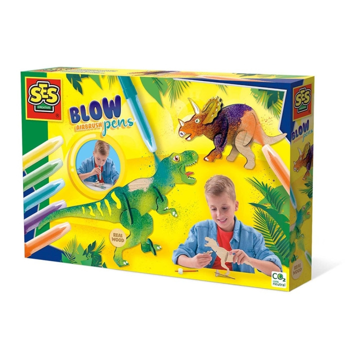 SES Creative Blow airbrush pens - Dinosaurs - (S14284) in the group TOYS, KIDS & BABY PRODUCTS / Toys / Draw & Count at TP E-commerce Nordic AB (C87928)