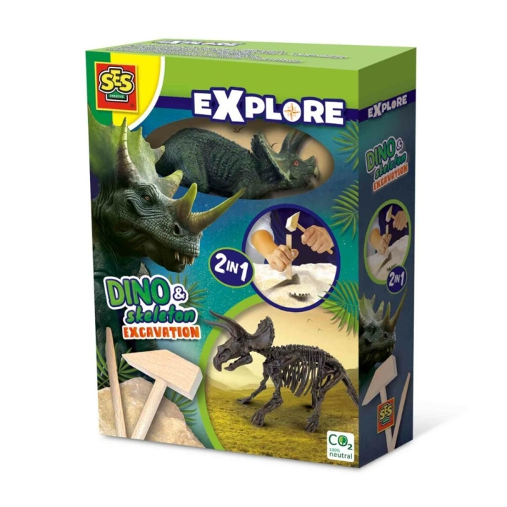 SES Creative Excavation - Triceratops and Skeleton - (S25093) in the group TOYS, KIDS & BABY PRODUCTS / Toys / Experiment & DIY at TP E-commerce Nordic AB (C87944)