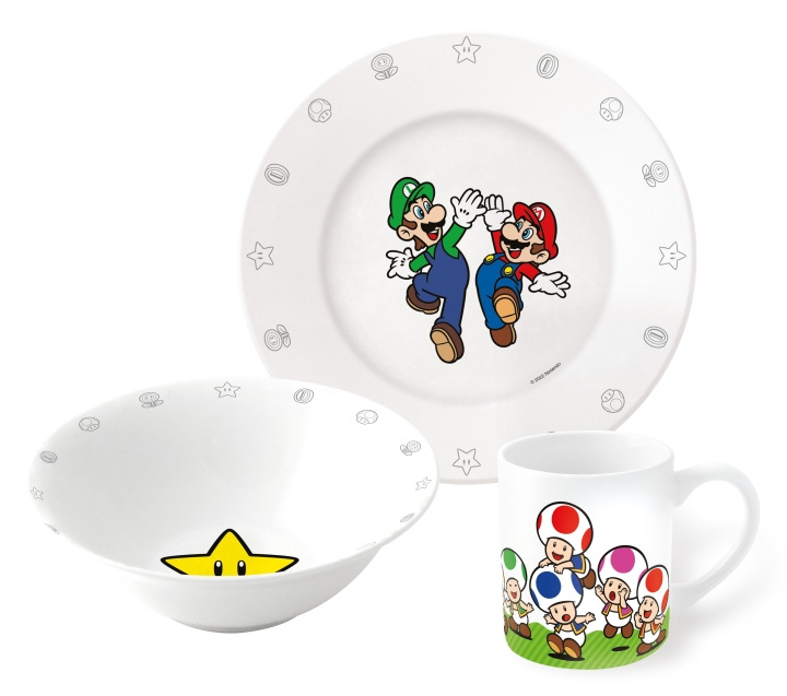 Super Mario Stor - 3-Piece Ceramic Gift Set - Super Mario (20045) in the group Sport, leisure & Hobby / Fun stuff / Cups at TP E-commerce Nordic AB (C87949)