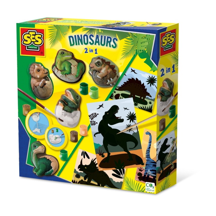 SES Creative Casting and Painting - Dinosaurs 2in1 with Scratch Cards - (S01408) in the group TOYS, KIDS & BABY PRODUCTS / Toys / Crafts at TP E-commerce Nordic AB (C88080)