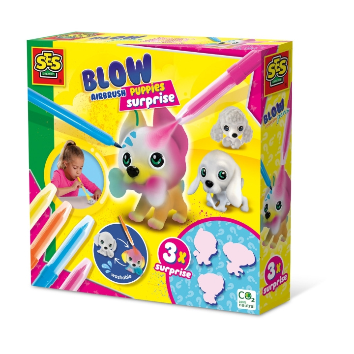 SES Creative Blow Pens - Decorate 3 Puppies - (S14333) in the group TOYS, KIDS & BABY PRODUCTS / Toys / Crafts at TP E-commerce Nordic AB (C88081)