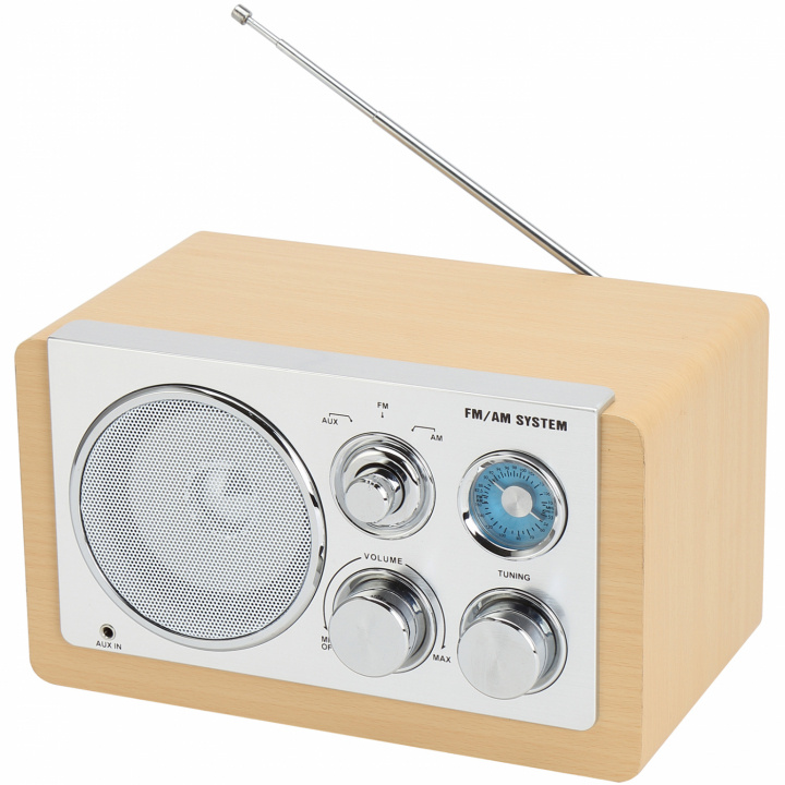 Denver AM/FM analog radio Ljust trä in the group HOME ELECTRONICS / Audio & Picture / Home cinema, Hifi & Portable / Radio & Alarm clocks / Radio at TP E-commerce Nordic AB (C88269)