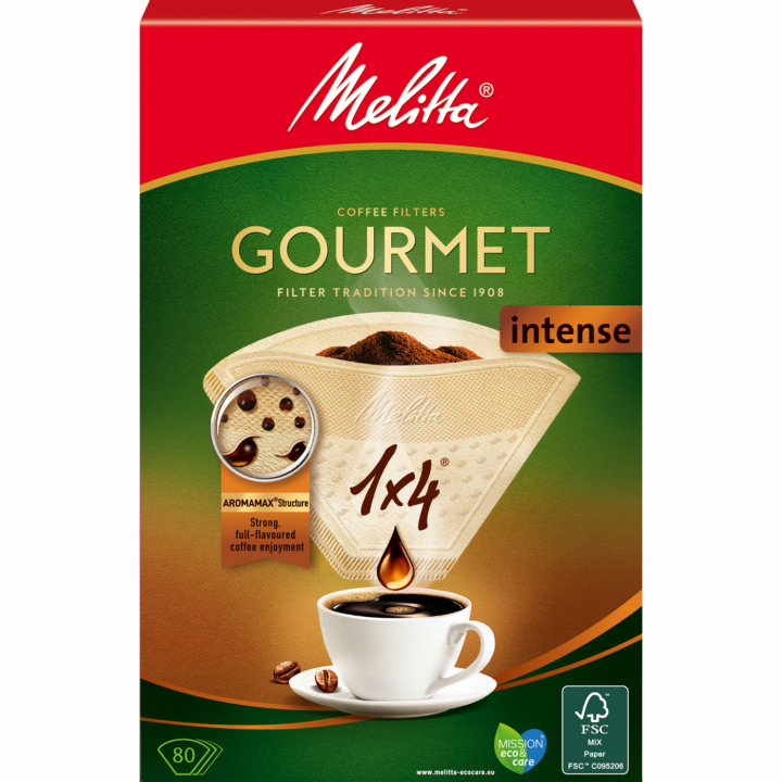 Melitta Kaffefilter Gourmet Intense 1X4 80P 8st DFP in the group HOME, HOUSEHOLD & GARDEN / Household appliances / Coffee makers and accessories / Filters & Accessories at TP E-commerce Nordic AB (C88271)