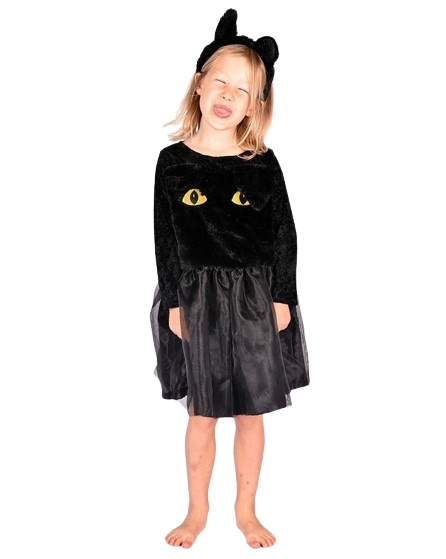 Den Goda Fen Black Cat dress w. Head Piece (98-104 cm) (F77010) in the group TOYS, KIDS & BABY PRODUCTS / Toys / Masquerade costumes at TP E-commerce Nordic AB (C88810)