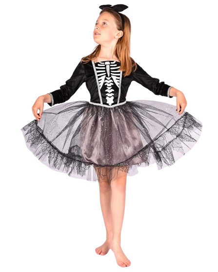 Den Goda Fen Skeleton Dress w. Headband (110-116 cm) (F77732) in the group TOYS, KIDS & BABY PRODUCTS / Toys / Masquerade costumes at TP E-commerce Nordic AB (C88824)