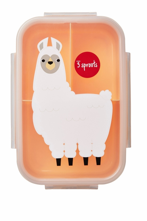 3 Sprouts Bento Box - Peach Llama in the group TOYS, KIDS & BABY PRODUCTS / Eat & Drink / Children\'s tableware at TP E-commerce Nordic AB (C88974)