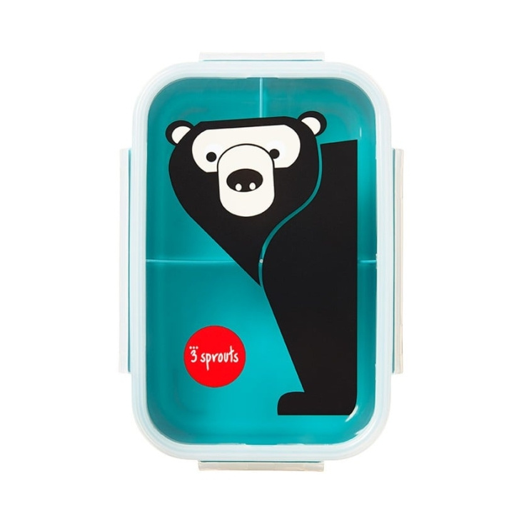 3 Sprouts Bento Box - Teal Bear in the group TOYS, KIDS & BABY PRODUCTS / Eat & Drink / Children\'s tableware at TP E-commerce Nordic AB (C89042)