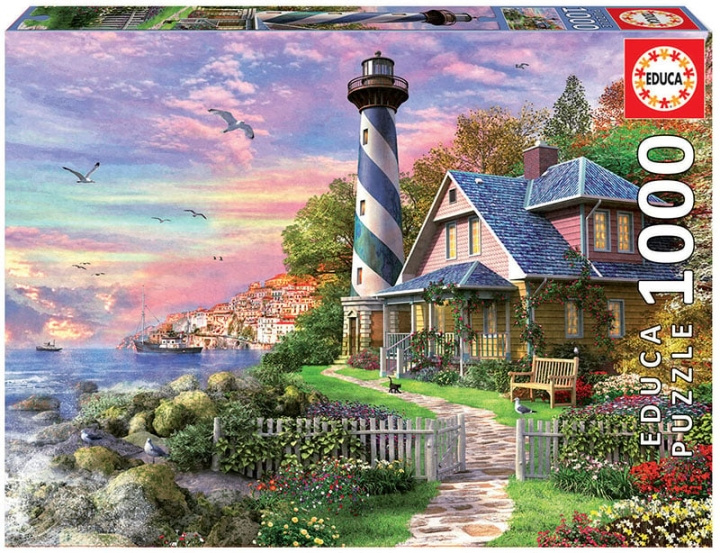 Educa Puzzle 1000 - Lighthouse at Rock Bay (017968) in the group Sport, leisure & Hobby / Hobby / Puzzle at TP E-commerce Nordic AB (C89094)