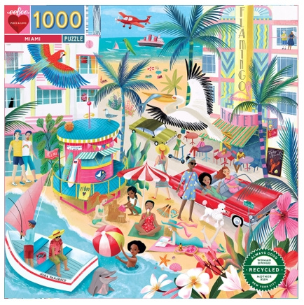 eeBoo Puzzle 1000 pcs - Miami - (EPZTMIA) in the group Sport, leisure & Hobby / Hobby / Puzzle at TP E-commerce Nordic AB (C89237)