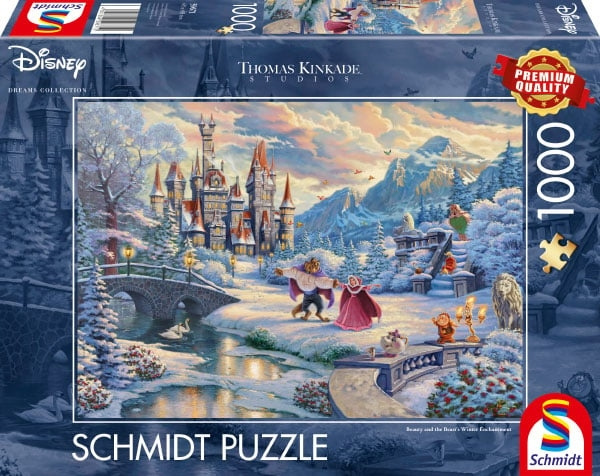 Schmidt Thomas Kinkade: Disney - Beauty and the Beast\'s Winter Enchantment (1000 pieces) (SCH6712) in the group Sport, leisure & Hobby / Hobby / Puzzle at TP E-commerce Nordic AB (C89441)