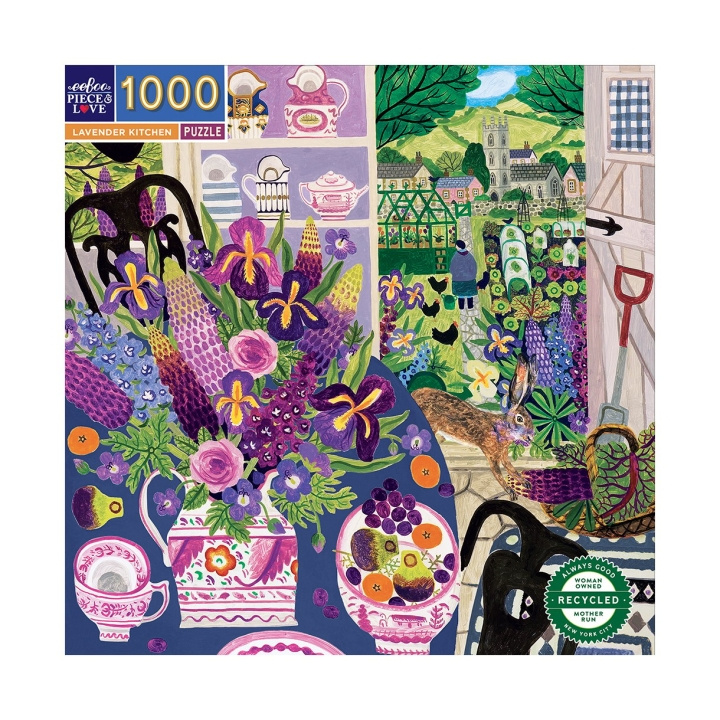 eeBoo Puzzle 1000 pcs - Lavender Kitchen - (EPZTLVK) in the group Sport, leisure & Hobby / Hobby / Puzzle at TP E-commerce Nordic AB (C89465)