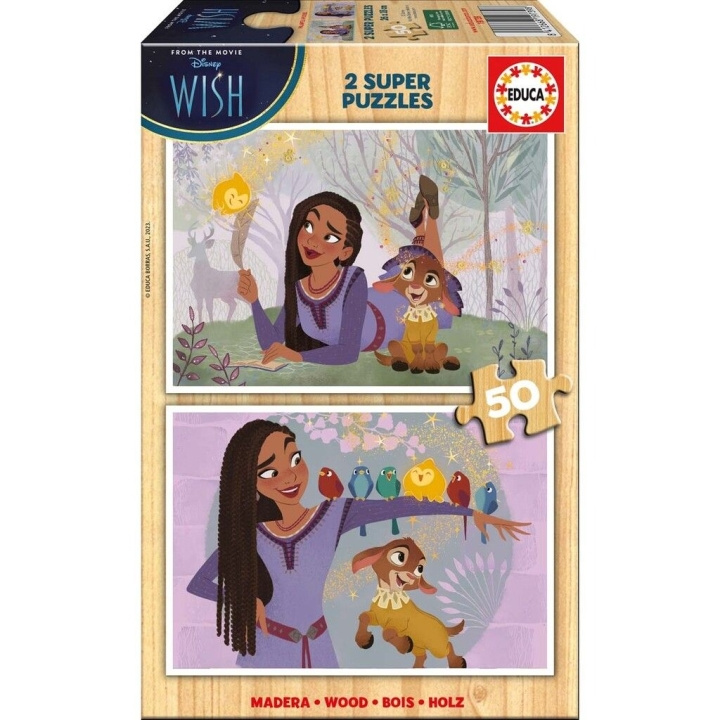 Educa 2 x 50 pcs. Wooden Puzzle - Disney Wish (80-19739) in the group TOYS, KIDS & BABY PRODUCTS / Toys / Kids puzzle at TP E-commerce Nordic AB (C89541)