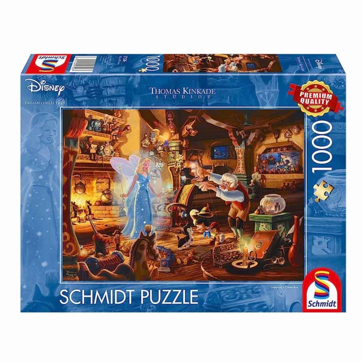 Schmidt Spiele Schmidt - Thomas Kinkade: Disney - Geppettos Pinocchio (1000 pieces) (SCH57526) in the group Sport, leisure & Hobby / Hobby / Puzzle at TP E-commerce Nordic AB (C89580)