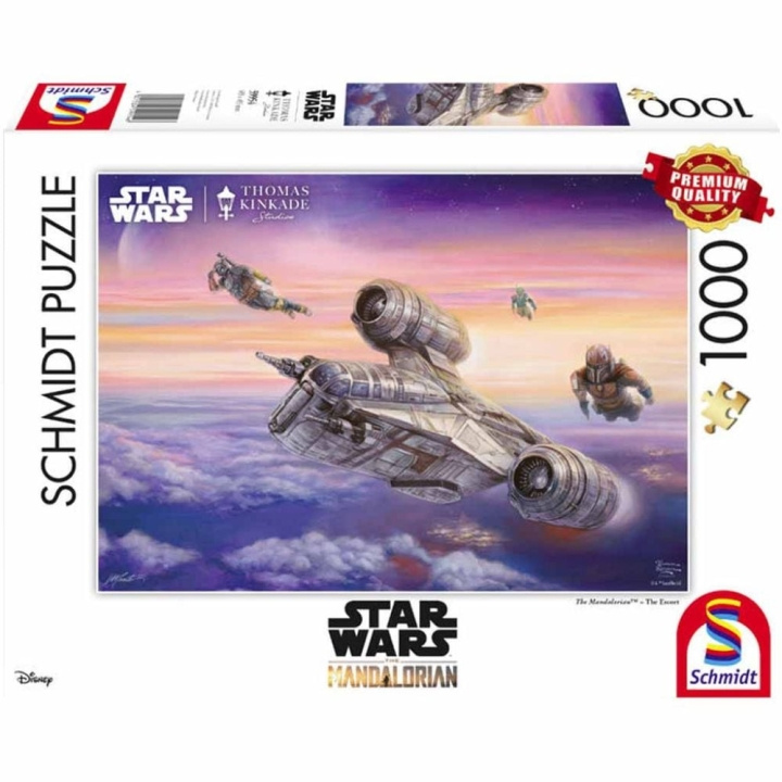 Schmidt Thomas Kinkade: Star Wars, The Mandalorian - The Escort (1000 Pieces) (SCH9954) in the group Sport, leisure & Hobby / Hobby / Puzzle at TP E-commerce Nordic AB (C89613)