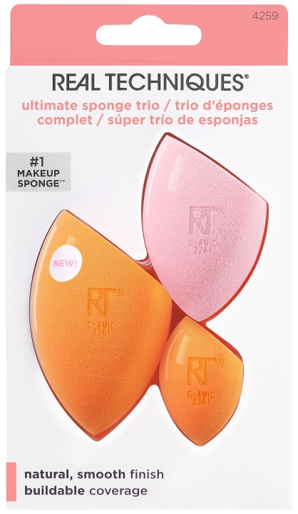 Real Techniques Ultimate Sponge Trio Orange/Rosa in the group BEAUTY & HEALTH / Skin care / Face / Cleaning at TP E-commerce Nordic AB (C89627)